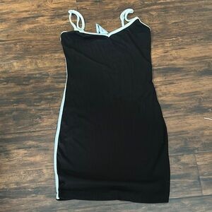 Princess Polly Black Dress with White Trim